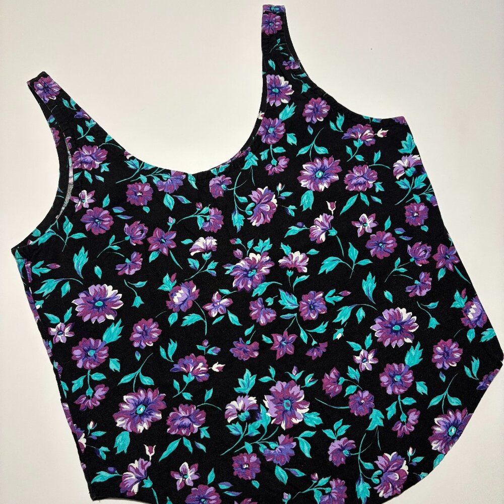 MARISSA! NEON MOODY GRUNGE FLORAL TANK TOP // ☔️